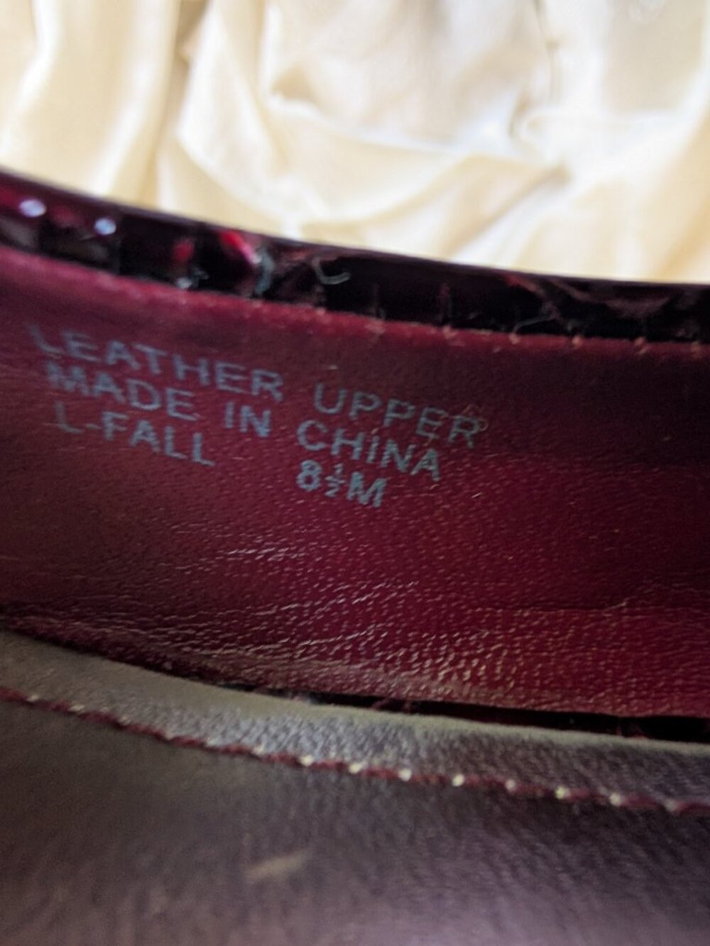 Genuine Leather Faux Croc Burgundy Kitten Heels FRANCO SARTO Designer pumps - Picture 5 of 6